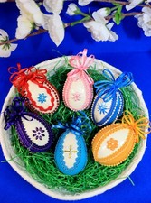 6 OSTEREIER Enten-Ei Perlen