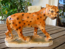 Seltene Porzellan Tier-Plastik Leopard gemarkt Sitzendorf Thüringen Gebr. Voigt