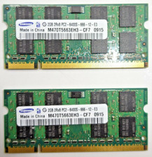 Samsung 4GB (2x 2GB) DDR2 SODIMM M470T5663EH3-CF7 2Rx8 PC2-6400S-666-12-E3 #RX75