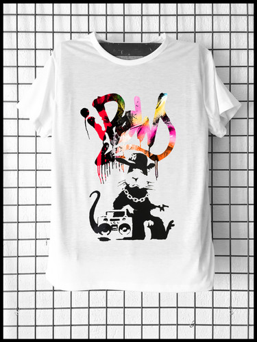 Banksy rat tag shirt musik - banksy,