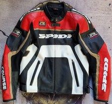 Motorrad Lederjacke Spidi R Course Rot, Weiß, Schwarz Gr. 56 / XL