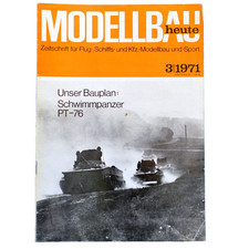 Modellbau heute 3 1971 GST DDR Flugmodell Schiffsmodell m. Bauplan Schwimmpanzer