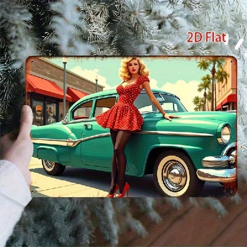 Blechschild pin girl rotes - pin-up-girl,