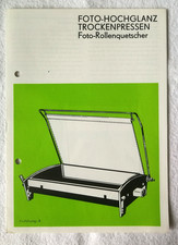 DDR Bedienungsanleitung FOTO-HOCHGLANZ TROCKENPRESSE und Foto-Rollenquetscher