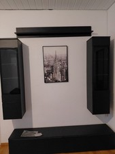 Moderne schwarze wohnwand - wohnwand, /