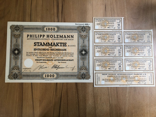 Historische aktie 1938 - 1938, philipp