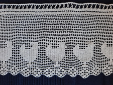 BISTROGARDINE SCHEIBENGARDINE HÄKELGARDINE HUHN HÜHNER KÜKEN 51 x 19 cm, weiß