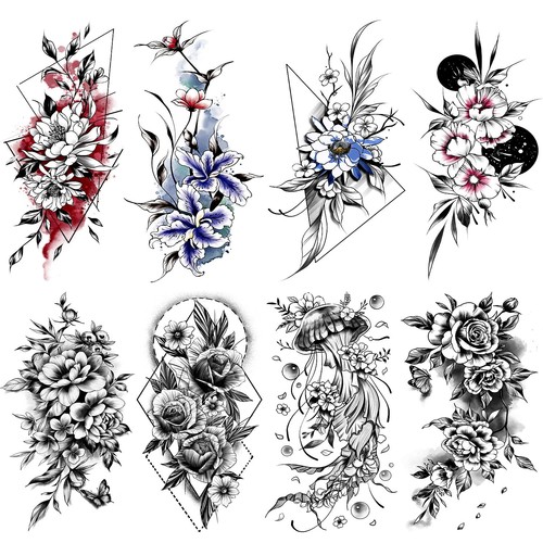 Temporäre tattoos set 12 - temporäre, set,