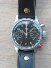 Kirova Kirov MChZ Urofa 59 Chronograph Militär Luftwaffe silber vintage Fly Back