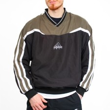 Adidas Golf Sweatshirt Vintage Schwarz Weiß Gestreift Pullover Equipment