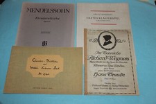 4 alte Notenhefte für Klavier, Bach, Wagner, Mendelssohn, Etmonts