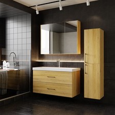 Badmöbel Set 60–100 cm – Waschtisch & Unterschrank mit Spiegelschrank, hängend