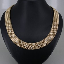 Collier in 750/18k Gelbgold mit Brillanten ca. 0,80 ct W/si, Länge ca. 43 cm