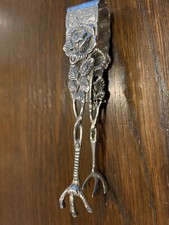 Zuckerzange gepunzt 835 Silber AB  Mit Hildesheimer Rose Greifer Adlerkrallen