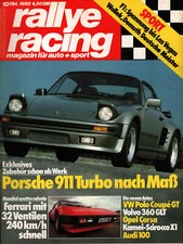 Zeitschrift Rallye Racing #10 von 1982 Porsche 911 Turbo Polo Coupe GT Volvo 360