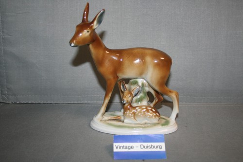 ältere porzellanfigur reh mit - porzellanfigur,