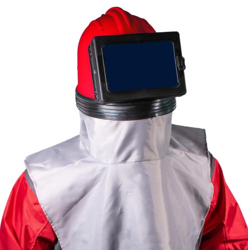 Sandstrahlhelm red mit - red, 1