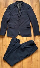 LINDBERGH WHITE ANZUG NAVY BLAU SAKKO GR.48 38R + HOSE GR. 48 SLIM FIT 30-31040