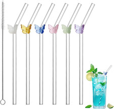Glasstrohhalme Lang 6 Stück