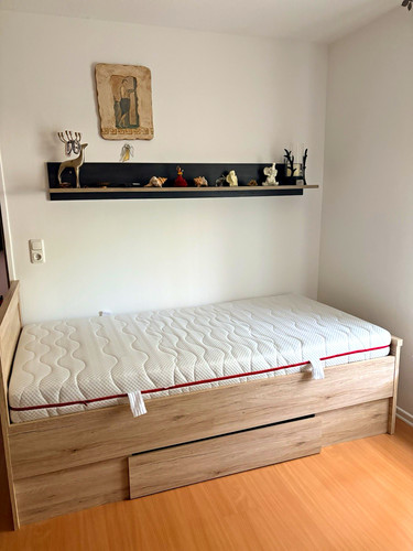 Schubladenbett holz matt - holz, braun