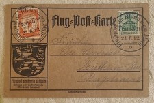 09 - Flugpost Rhein Main Karte Darmstadt 1912 Sieger 11 Zeppelin Altes Palais