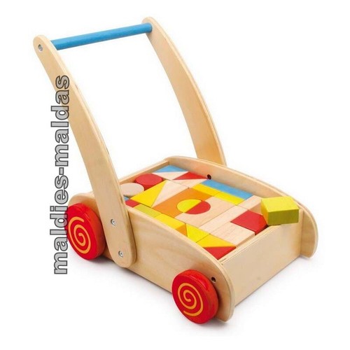 Lauflernwagen mit bauklötze - lauflernwagen,