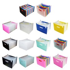 Portable Multi-pocket Expandable File Folder with Index Tab Vertical File Folder