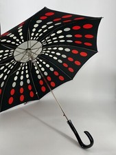 * DOPPLER REGENSCHIRM SCHIRM HOCHWERTIG PUNKTE SCHWARZ ROT WEIß GRAU AUSTRIA