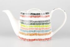 JAMESON&TAILOR Designer-Teekanne Dekor "bunte Striche", Brillantporzellan, 1,1l