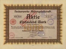 Neckarwerke AG 1906 Esslingen EnBW Schwaben EVS TWS Stuttgart AEG Berlin 1000 M