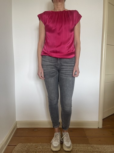 Seidenbluse pink 34 36 - seidenbluse,