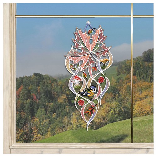 Fensterbild herbst ahorn mit - fensterbild, herbst-ahorn