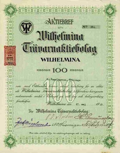 Wilhelmina trävaruaktiebolag - wilhelmina,