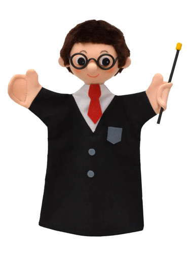 Handpuppe zauberer zauberstab - zauberer,