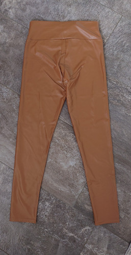 Leggings leder wetlook braun - leggings,