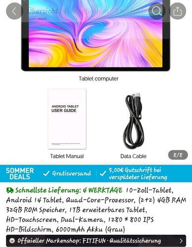 Tablet android neu ovp - tablet, ovp,