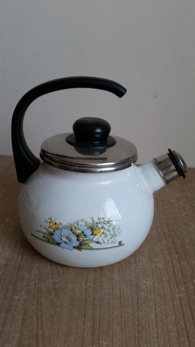 Emaille wasserkessel weiß - emaille,