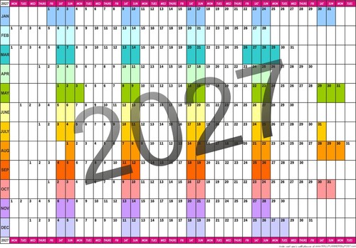 2027 jahr wandplaner - 2027, büro