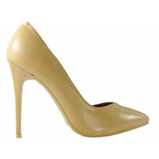 Beige matte Öko-Leder-Stilettos