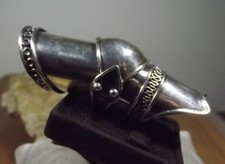 D18-43 / einzigartiger Ring Silber 925 Gelenkring Gr. ca. 56 Handarbeit