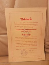 DDR Urkunde ORIGINAL LPG "Walter Ulbricht" Jahna Meißen 1954