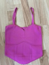 Top Oberteil Strick Kurz Stretch Pink Cocktail Party Sexy Gr. S Neu!!!