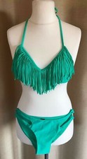 Bikini grün BH mit Fransen