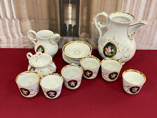 ANTIKES KAFFEE SERVICE AUS PORZELLAN HANDBEMALT