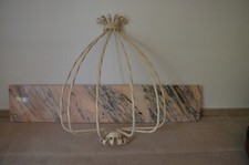 Alter 65cm großer Vintage Wandhänger Blumenkasten Schmiedeeisen 80er Jahre