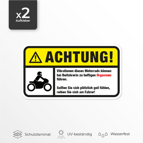 Fun aufkleber achtung - 2x, "achtung