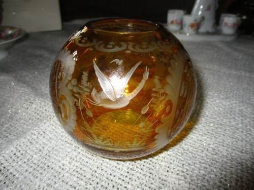 Vase böhmen gelb - böhmen,