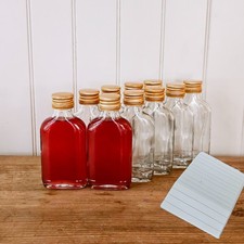 Mini Glasflaschen zum Befüllen 100ml mit Deckel & Trichter - Schnapsflaschen