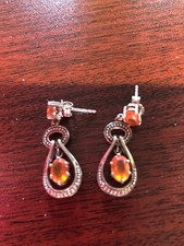 Buriti-Feueropal-Silberohrring