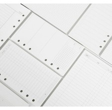 Einlagen für 6-Ringe Ringbuch, 142x210 | 95x172 mm, 100g/m² Cremepapier, 45 Bl. 